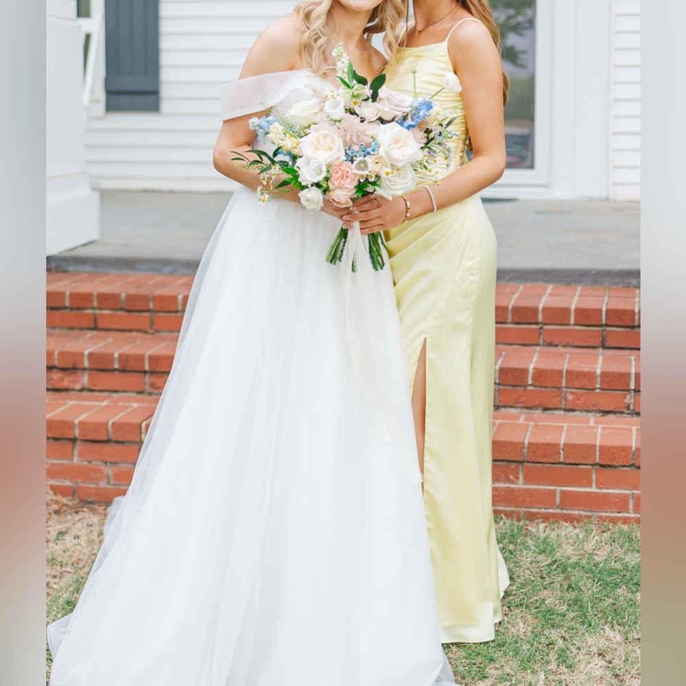 Satin Yellow bridesmaid/prom dress